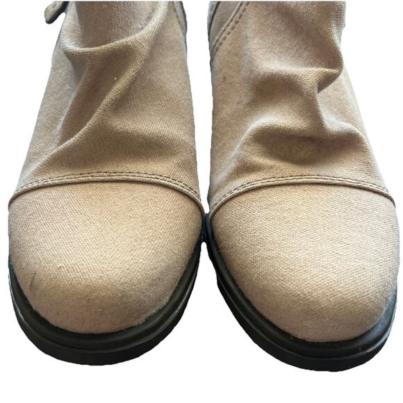 Sorel Major Low Size 6 Tan Canvas Suede Ankle Side Zip Ankle Boots Outdoors New - Picture 8 of 9